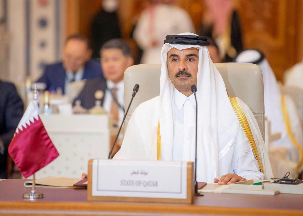 Qatar Emir Tamim bin Hamad Al Thani (Photo: Reuters/ Saudi Press Agency/Handout) אמיר קטאר שייח' תמים בן חמד אל-ת'אני פסגה הערבית-אסלאמית סעודיה ריאד ערב הסעודית