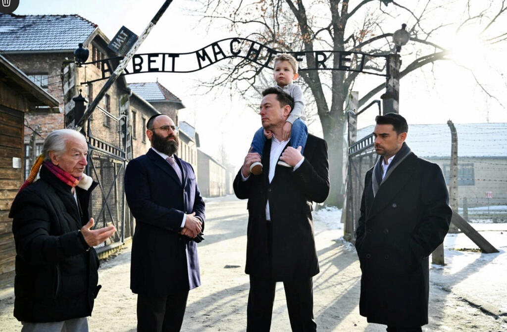 Elon Musk during Auschwitz visit (Photo: Yoav Dudkevitch / European Jewish Association ) אילון מאסק בביקור באושוויץ