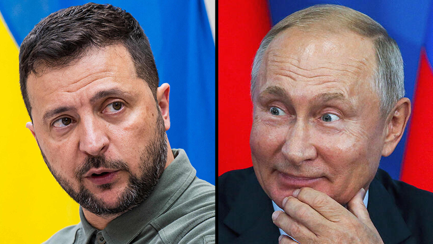 Ukrainian President Volodymir Zelensky and Russian President Vladimir Putin (Photos: Dmitry Serebryakov / AP; Jonathan Nackstrand / AFP) נשיא רוסיה ולדימיר פוטין ונשיא אוקראינה וולודימיר זלנסקי