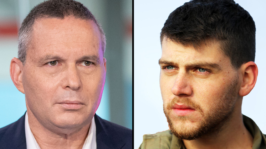 Former science and technology minister Yizhar Shai and his son Sergeant Yaron Uri Shai who fell on October 7 (Photo: Hadar Yoavian) ירון אורי שי, יזהר שי