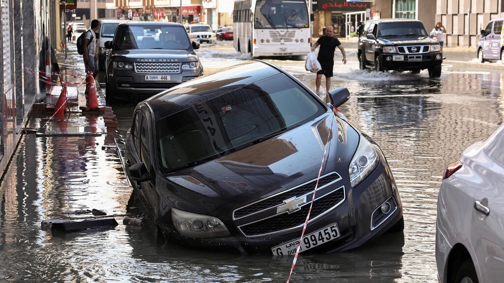 Flooding in Dubai, United Arab Emirates (Photo: REUTERS/Amr Alfiky) איחוד האמירויות אמירויות דובאי שיטפון שיטפונות הצפות