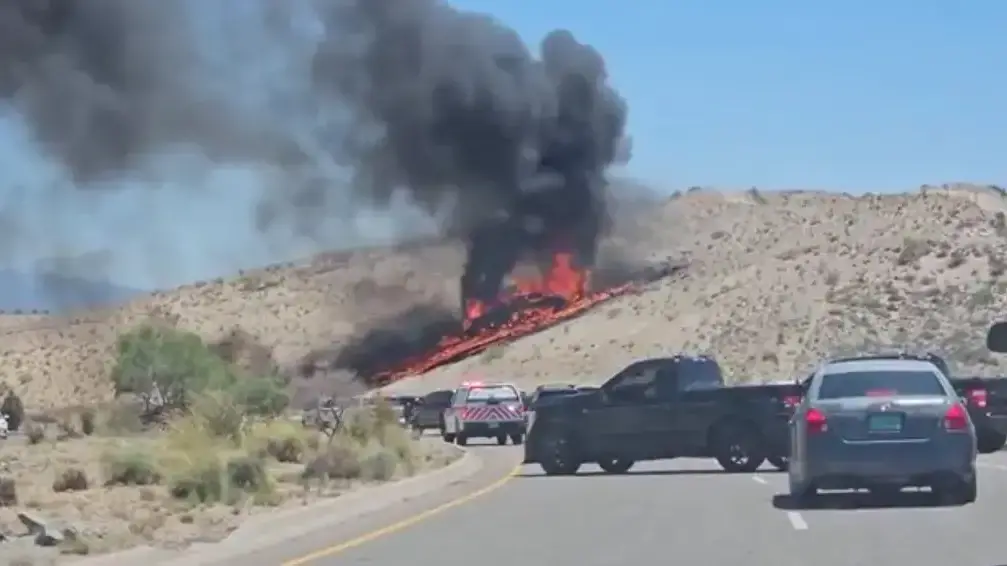 F-35 crash site in New Mexico (Photo: via X) זירת התרסקות של מטוס קרב מדגם F-35 ב ניו מקסיקו ארה"ב