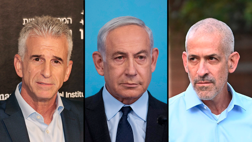 רונן בר, בנימין נתניהו ודדי ברנע (צילום: יריב כץ, אלכס קולומויסקי, יאיר שגיא) דוד ברנע, בנימין נתניהו, רונן בר