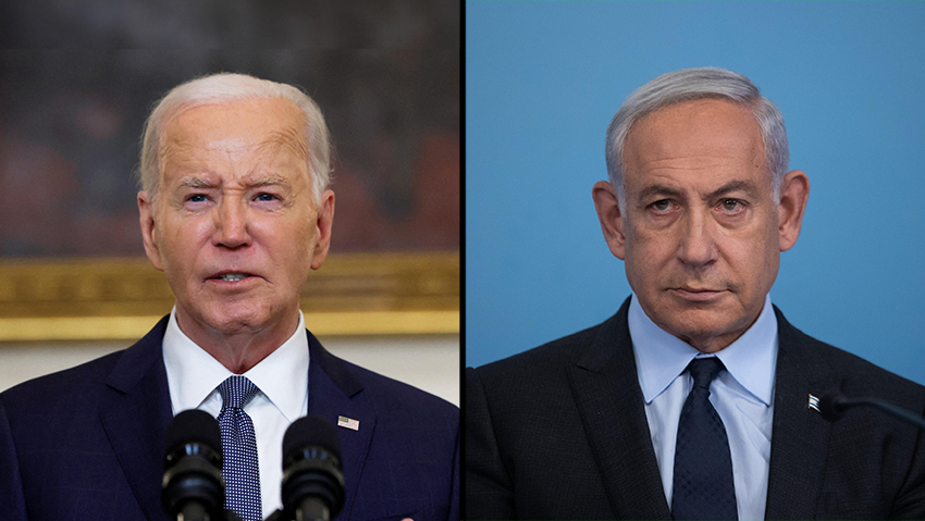 נתניהו וביידן (צילום: אלכס קולומויסקי, REUTERS\ Evelyn Hockstein) חצאים ביבי בנימין נתניהו בנימין נתניהו ביבי ראש הממשלה ו ג'ו ביידן נשיא ארצות הברית ארה"ב