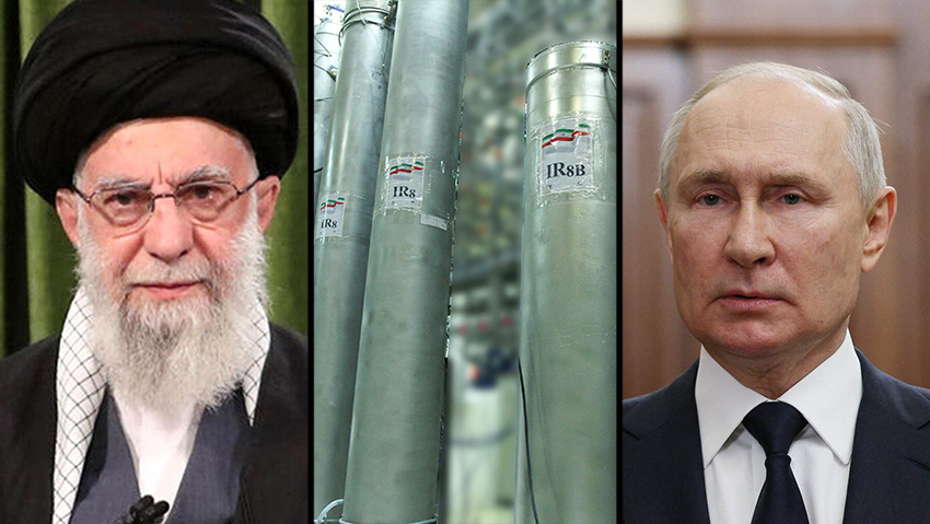 צילום: AFP / HO / KHAMENEI.IR ראש סבא"א רפאל גרוסי ומתקן ה גרעין של איראן בנתנז