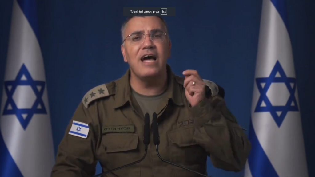 את אביחי אדרעי. הדובר בשפה הערבית, כולם מכירים (צילום: דובר צה"ל) דובר צה"ל בערבית אביחי אדרעי במסר לתושבי לבנון