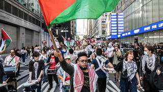 מחאות פרו-פלסטיניות בטיימס סקוור ניו יורק