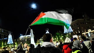 הולנד משטרת אמסטרדם עוצרת מפגינים פרו פלסטינים הפגנה לא חוקית