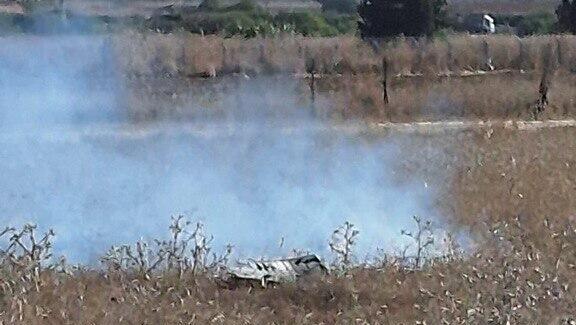יירוט הכטב"ם באזור יבנה, הבוקר (צילום: דוברות כבאות והצלה לישראל |מחוז מרכז) פיצוץ כטב"ם ביבנה