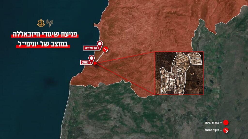 צילום: דובר צה"ל הפגיעות בעקבות ירי חיזבאללה במוצב יוניפי"ל