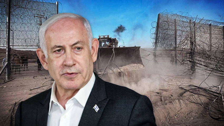 נתניהו, ורגעי פריצת הגדר בגבול עזה בטבח 7 באוקטובר (צילום: רויטרס) נתניהו, ורגעי פריצת הגדר בגבול עזה בטבח 7 באוקטובר
