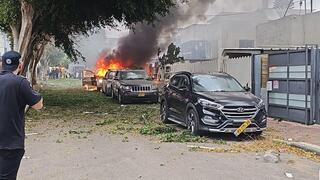 Aftermath of Hezbollah attack on central Israel 