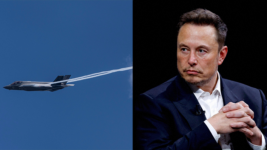 F-35 fighter jet, Elon Musk (Photo: Gonzalo Fuentes, Reuters, Ohad Zwigenberg / AP) אילון מאסק, מטוס F-35