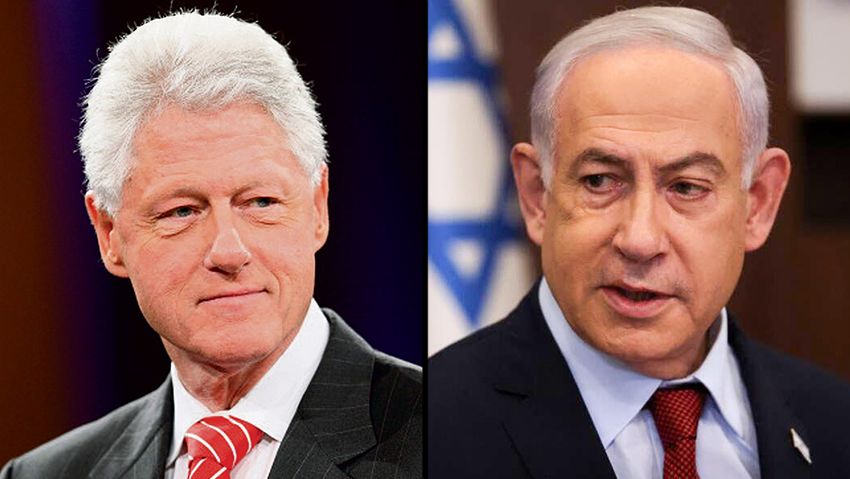 קלינטון נגד נתניהו: "נשאר בתפקיד יותר ממה שחשבתי" (צילום: יונתן זינדל פלאש90, AP) בנימין נתניהו ביל קלינטון