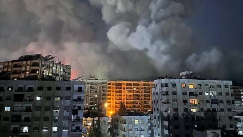 Israeli airstrikes in Damascus תקיפות באזור ברזה בדמשק, סוריה