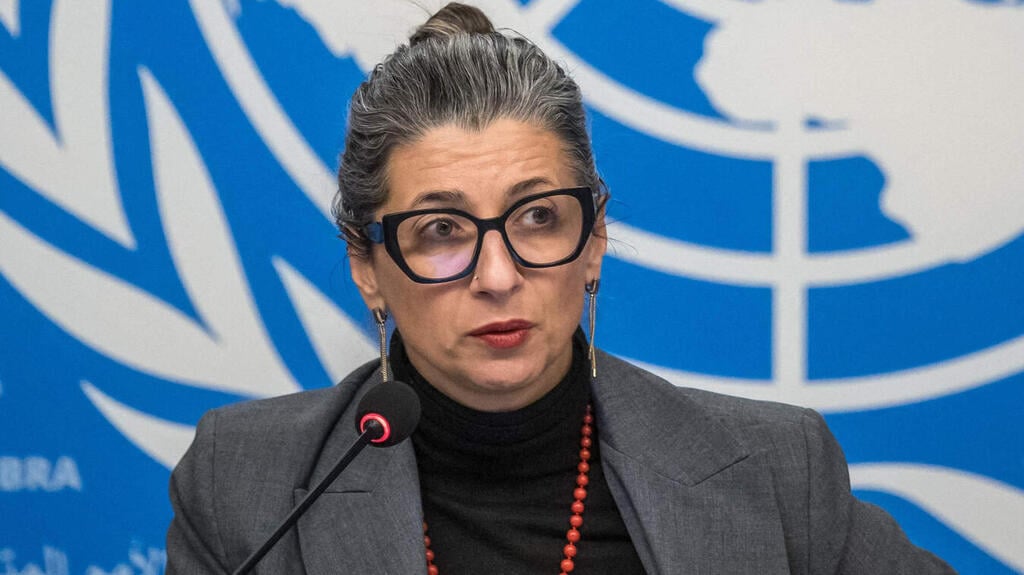 United Nations Special Rapporteur Francesca Albanese (Photo: Fabrice Coffrini/ AFP) פרנצ'סקה אלבנזה