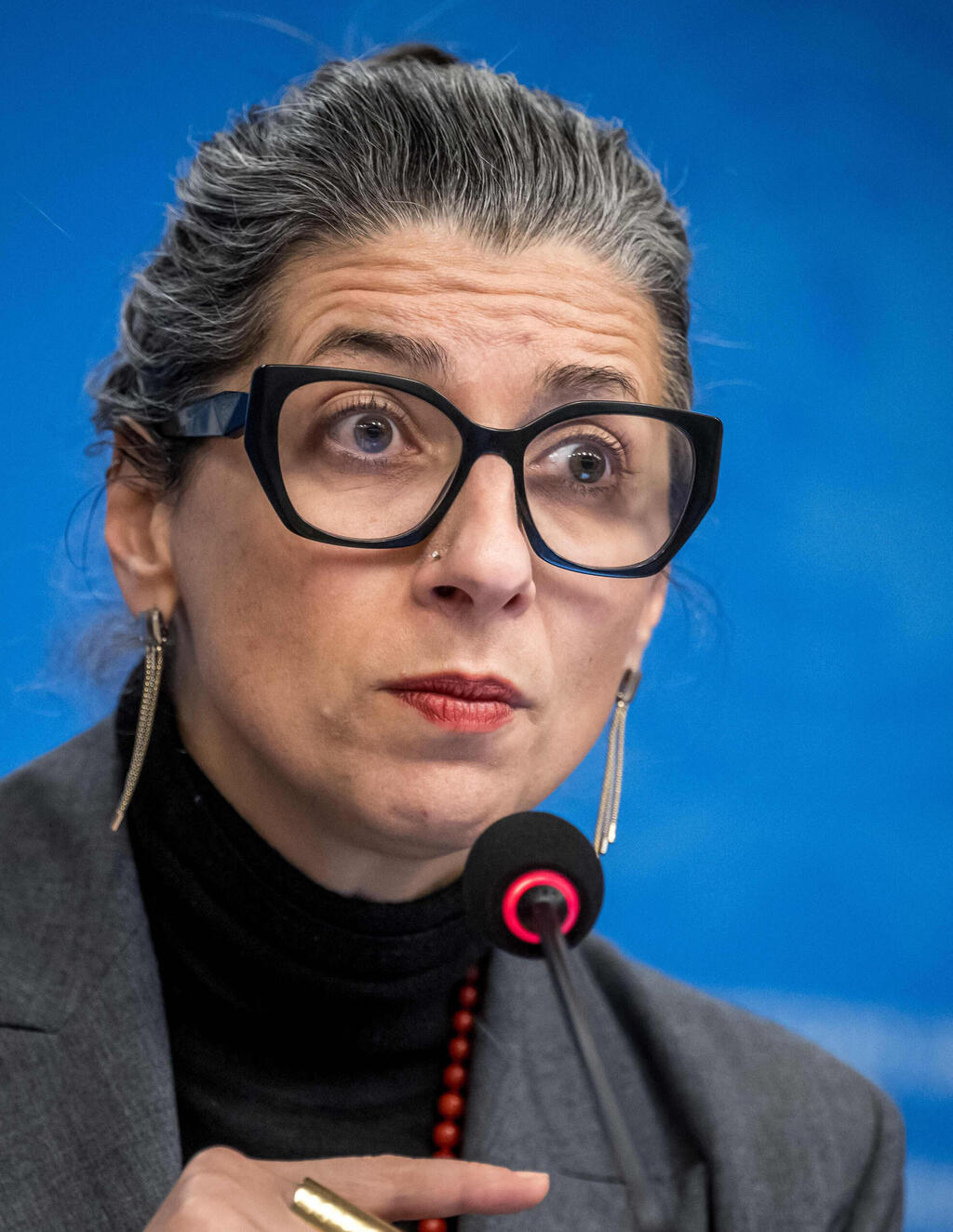 United Nations Special Rapporteur on the Occupied Palestinian Territories Francesca Albanese (Photo: Fabrice Coffrini / AFP) פרנצ'סקה אלבנזה