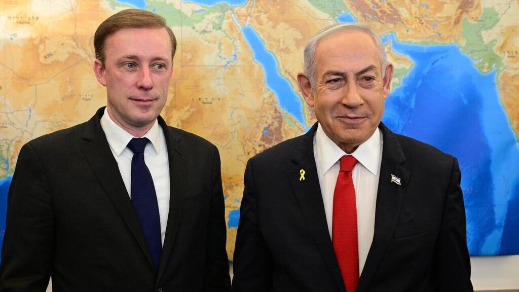 נתניהו בפגישתו עם סאליבן (צילום: עמוס בן גרשום/ לע"מ) פגישת ראש הממשלה בנימין נתניהו עם היועץ לבטחון לאומי של ארה"ב ג''ק סאליבן