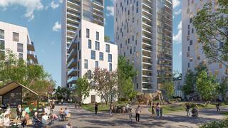 הדמיית פרויקט מגדלים בשיכון דן תל אביב במקום חניון דן