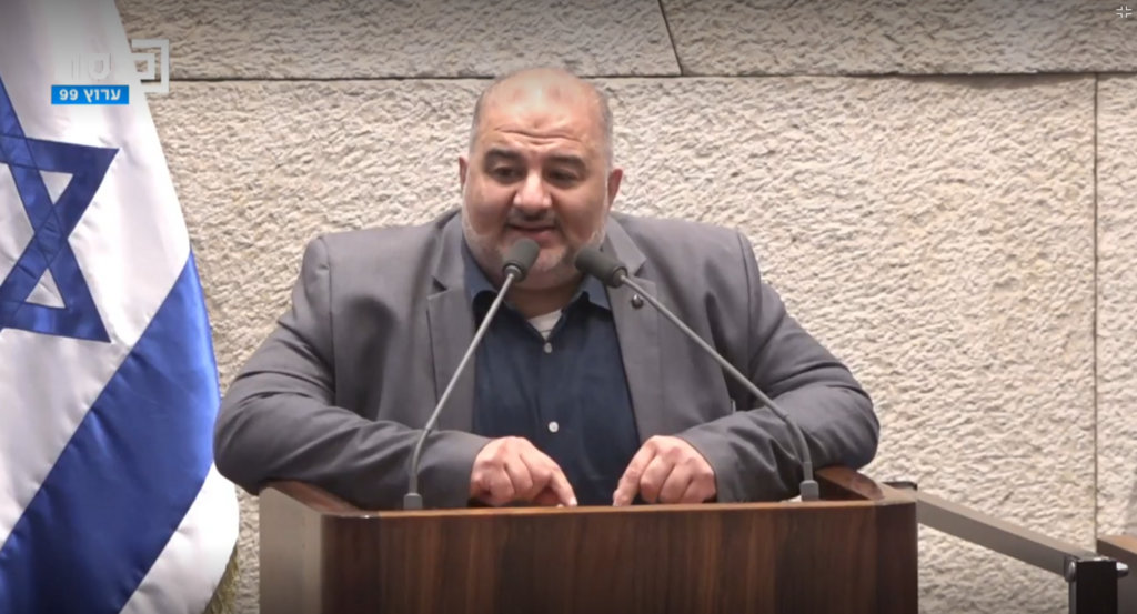חבר הכנסת מנסור עבאס במליאת הכנסת