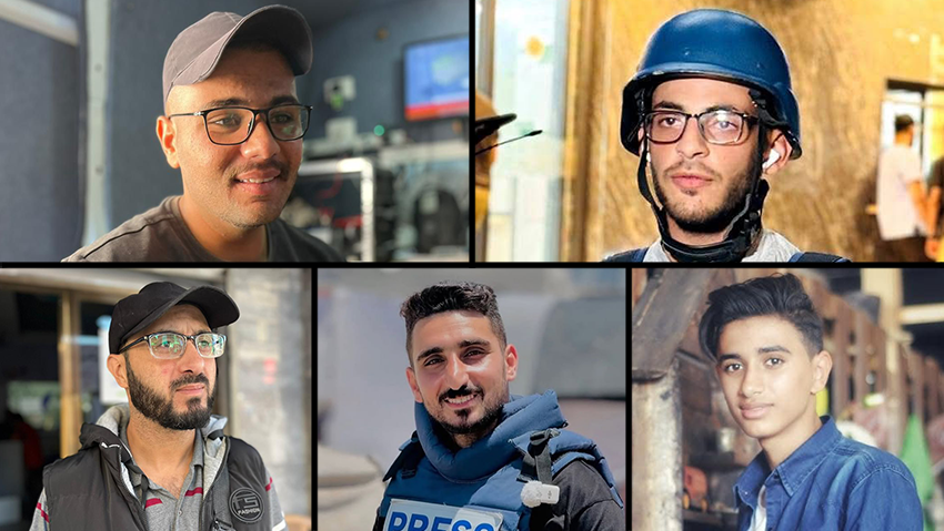5 עיתונאים פלסטינים שנהרגו בתקיפת רכב בנוסייראת