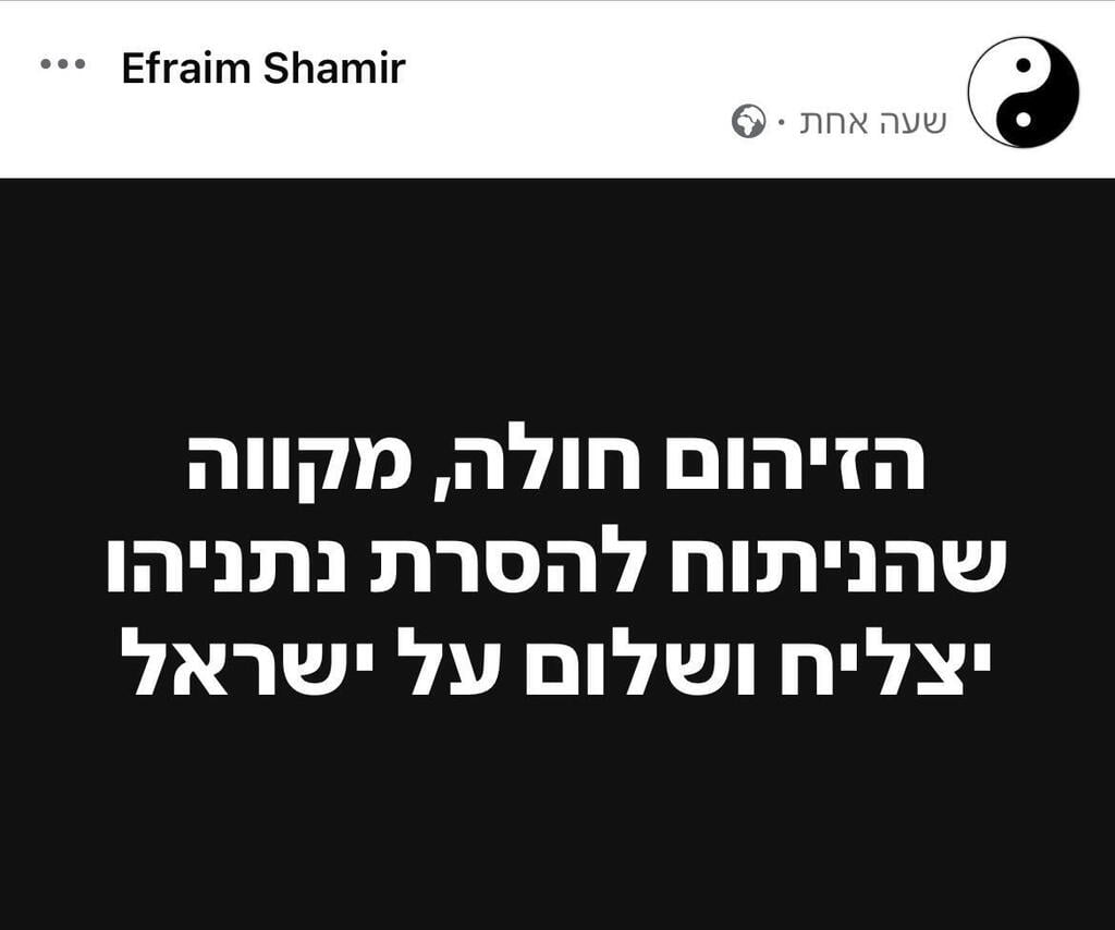 אפרים שמיר פוסט ביבי 