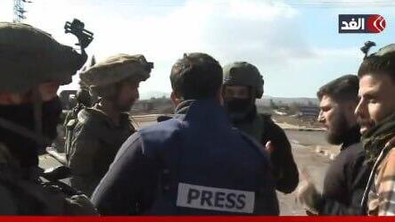 IDF forces prevent Al-Rad Channel crew from filming in Quneitra (Photo: X platform) כוחות צה"ל מונעים מצוות של ערוץ אל-רד לצלם בקוניטרה