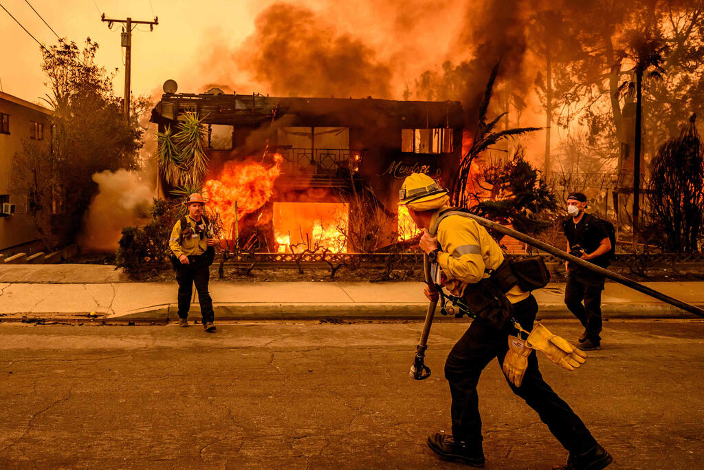 צילום: JOSH EDELSON / AFP ארצות הברית ארה"ב שריפות לוס אנג'לס