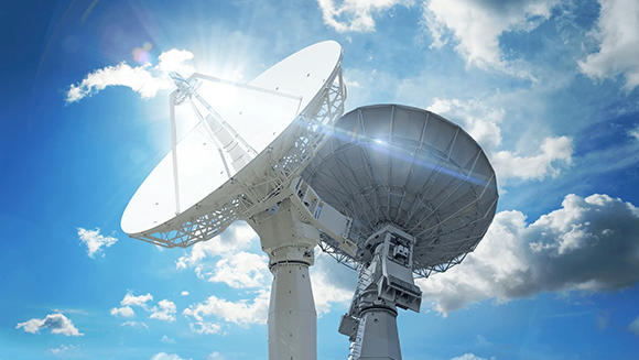 Shifting communications to private companies. A NASA ground station for satellite communication 