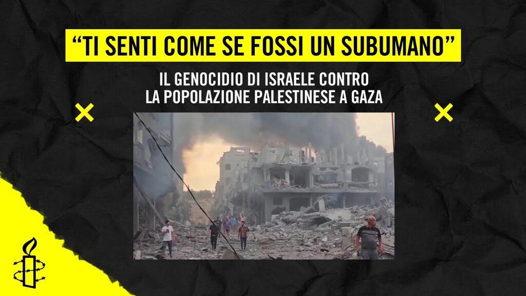 A poster showing the event’s original title, “You Feel Like You Are Subhuman: The Genocide of Israel Against the Palestinian People in Gaza”. (Photo: Amnesty ) A poster showing the event’s original title, “You Feel Like You Are Subhuman: The Genocide of Israel Against the Palestinian People in Gaza”.