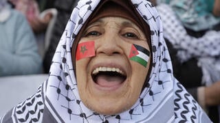 הפגנת תמיכה בפלסטינים מול הפרלמנט בראבט