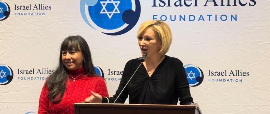 Rev. Paula White (right) at the Congressional Allies Caucus re-launch event (Photo: Screenshot) Rev. Paula White (right) at the Congressional Allies Caucus re-launch event
