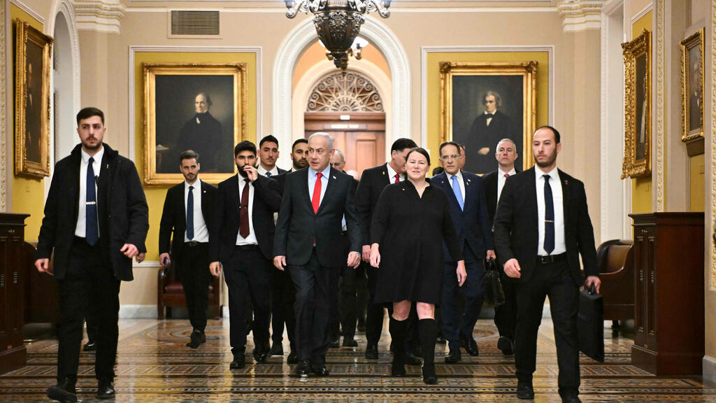 Prime MInister Benjamin Netanyahu visits Capitol Hill (PHoto: Mandel Ngan / AFP) ראש הממשלה בנימין נתניהו בקפיטול
