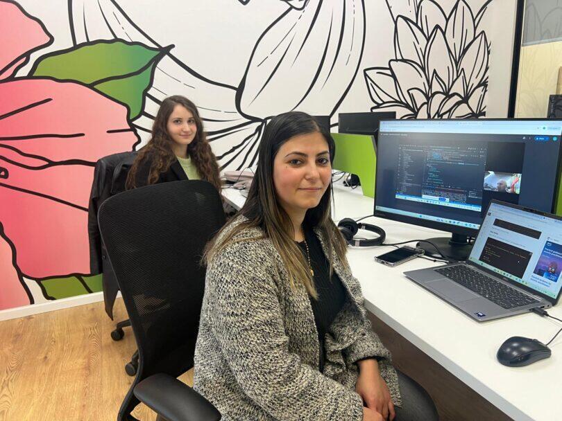 Sally Hamdan (R) and Reem Kadmani (L), at the Lotus office, Dec 17, 2025 