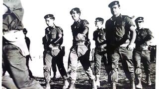 Israeli soldiers marching during the 1967 Six Day War