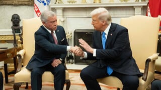 נשיא ארה"ב דונלד טראמפ פגישה עם מלך ירדן עבדאללה