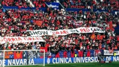 מחאה אנטי ישראלי במשחק נגד ריאל מדריד 