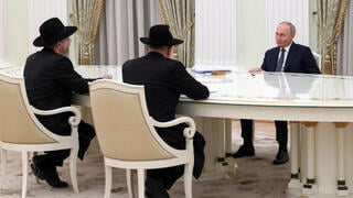 נשיא רוסיה ולדימיר פוטין פגישה עם הרב ברל לאזאר