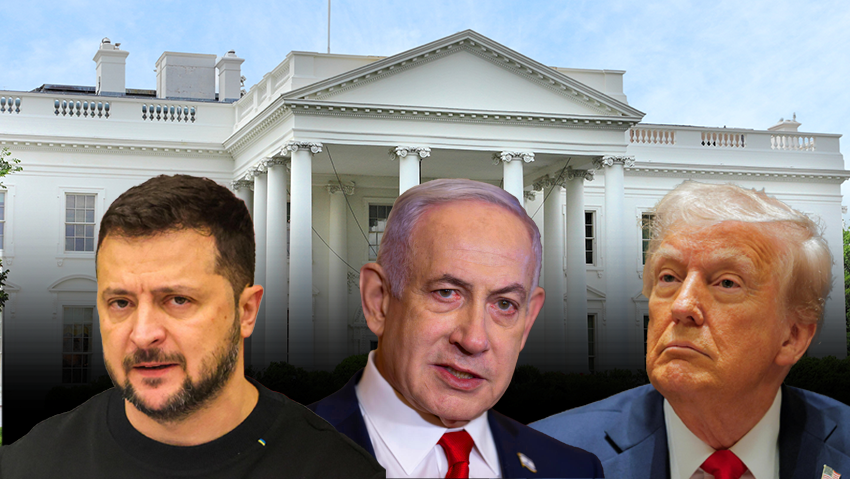 צילום: REUTERS/Brian Snyder, Shutterstock, J. Scott Applewhite, AP, Olivier MATTHYS / POOL / AFP הבית הלבן, דונלד טראמפ, בנימין נתניהו, וולודימיר זלנסקי