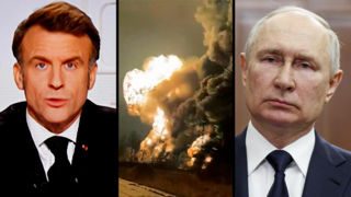 נשיא רוסיה ולדימיר פוטין נשיא צרפת עמנואל מקרון מלחמה נשיא רוסיה ולדימיר פוטין נשיא צרפת עמנואל מקרון מלחמה