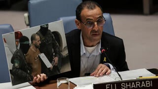 אלי שרעבי שורד השבי נואם באו"ם