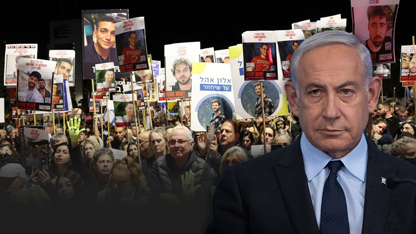 צילום: אלכס קולומויסקי, דנה קופל עצרת בכיכר החטופים