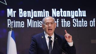 ראש הממשלה בנימין נתניהו בכנס של הועידה הבינלאומית למאבק באנטישמיות בסימן 