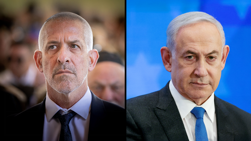 Shin Bet chief Ronen Bar, Prime Minister Benjamin Netanyahu (Photos: Chaim Goldberg/Flash, Ronen Zvulun/Reuters) רונן בר בנימין נתניהו