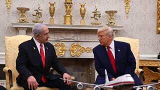 ראש הממשלה בנימין נתניהו ונשיא ארה"ב דונלד טראמפ בחדר הסגול