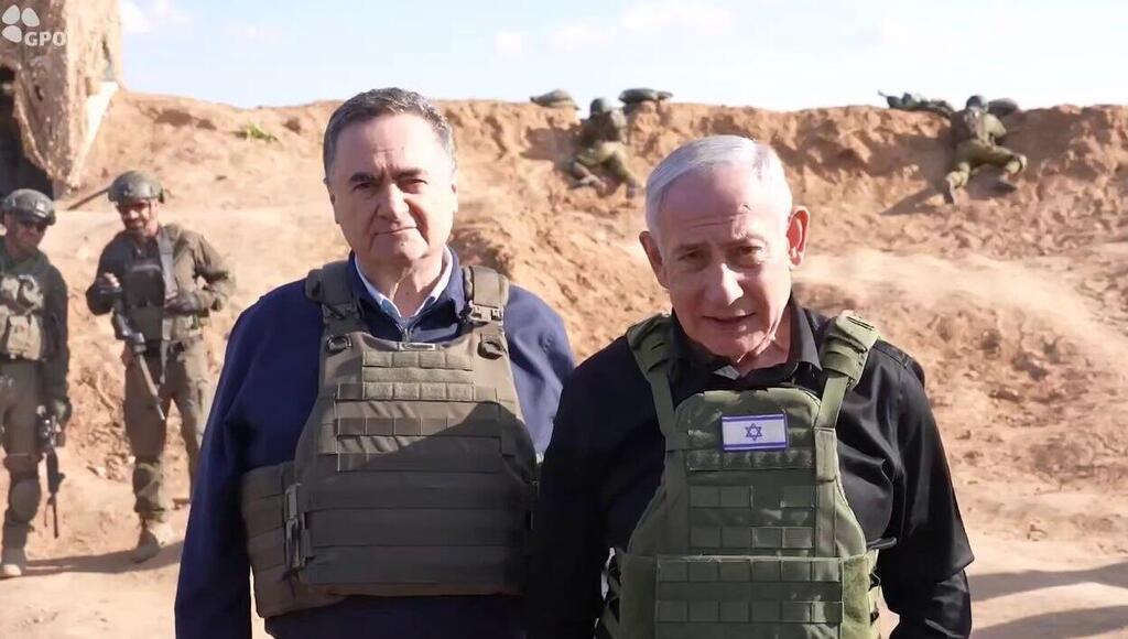 Defense Minister Israel Katz and Prime Minister Benjamin Netanyahu (Photo: GPO) ראש הממשלה ושר הביטחון בצפון הרצועה