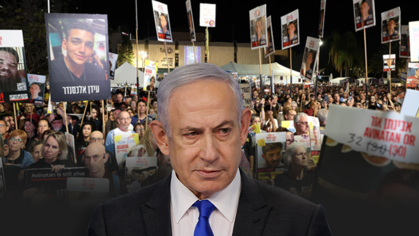 The ceasefire proposal ball is now in Israel's court (Photos: Dana Kopel, Mark Israel Salem) נתניהו, עצרת בכיכר החטופים בתל אביב