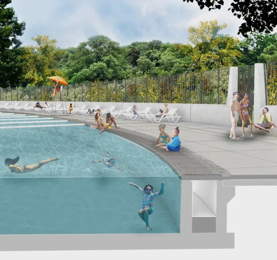 בריכת גוטסמן (Gottesman Pool) בפארק בחודשי הקיץ (הדמיה: Central Park Conservancy) בריכת גוטסמן (Gottesman Pool)