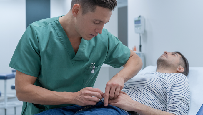Shockwave clinical treatment טיפול על ידי איש צוות רפואי בקליניקה 