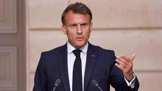 מסיבת עיתונאים בין נשיא צרפת לקנצלר של גרמניה